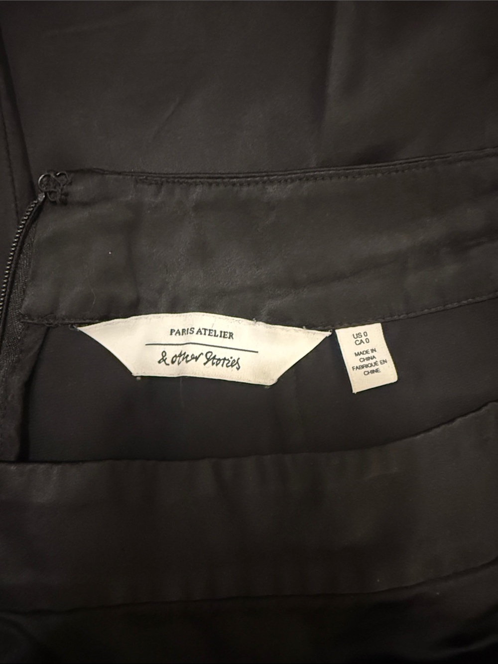 Paris Atelier & Other Stories Black Satin Slip Skirt Size 0 Midi - Picture 3 of 3
